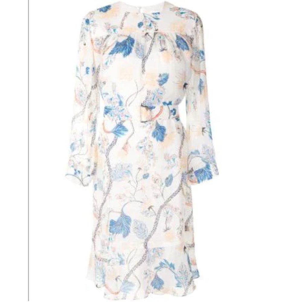 NWT Chloe floral print belted shift dress Size 36